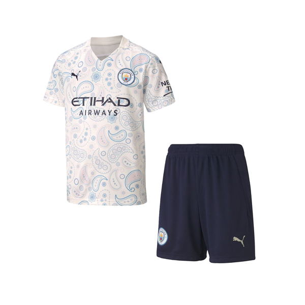 Kids Manchester City Third Away Soccer Kits Shirt With Shorts 2020/21